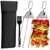 BBQ Metallspieß 3-Wege Grillspieße, 3-Zinken Kabob-Spieße Edelstahl Mit Grillzubehör Für Den Außengrill