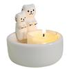 Cartoon Couple Cats Tealight Stand Ceramics Cats Holder Candlestick