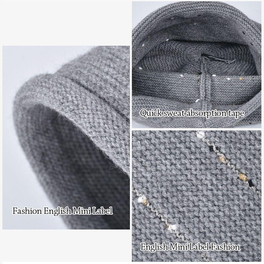Short Brim Winter Knitted Hat Soft Bonnet Casual Beanies  Outdoor