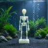 Fish Tank Air Driven Ornament Dancing Skeleton Aquarium Bubbler, 3D Printed Powered Moving Skull Ornament, Halloween Gothic Decorative Bubbler