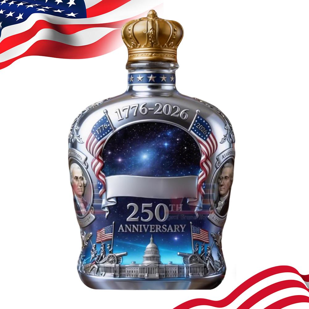 250th Anniversary American Whiskey Bottle Decanter Commemorative American Historical Liquor Bottle 1776-2026 Collectible Gifts