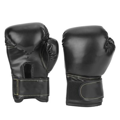 Jeden pár PU kožených dětských boxerských rukavic Dětské sandbag Punching Sparring Training Mits(Černá)