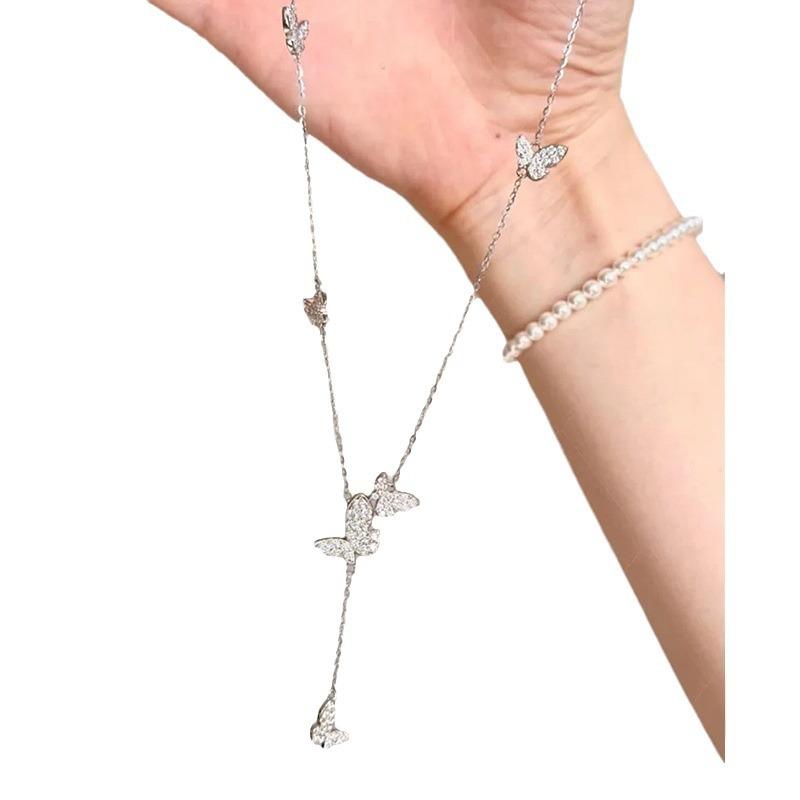 Leichter Luxus Süße Schmetterling Fransen Halskette Weiblich Nische Hoher Sinn Persönlichkeit Mode Temperament Vielseitig Halskette Schlüsselbeinkette
