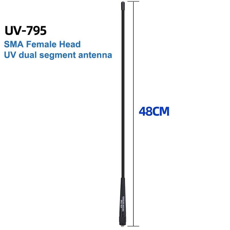 Ar-795 Sma-F Female Dual Band Vhf/Uhf 136-174Mhz/400-520Mhz Soft Antenna Ar-795 For Uv-5R Uv-82 Bf-888S Walkie Talkie Ar-795