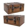 Vintage Wooden Chest, Antique Wooden Storage Trunk for Handbags, Clothes, Toys, and Photo Props (Large)