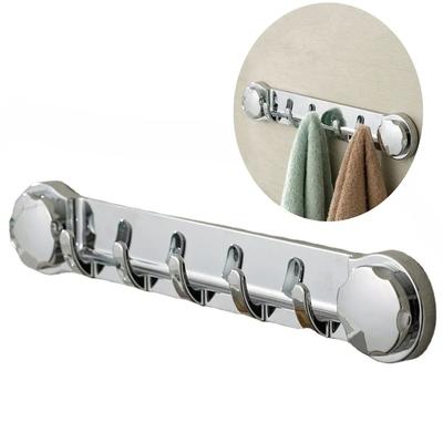 5 Hooks Suction Cup Wall Hanger Rack Plastic Vacuum Sucker Towel Rack Washroom Sundries Holder Storage Hook Bathroom Organizer
