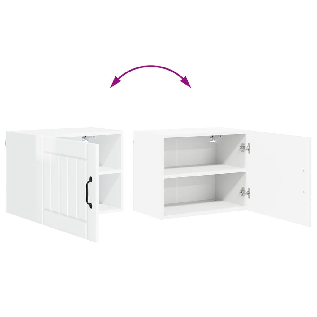 Wall Cabinet LUCCA High Gloss White 50 X 31 X 40 Cm Particleboard
