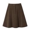 High-Waist Retro Corduroy A-Line Skirt - Women's Mid-Length, Autumn/Winter Skirt