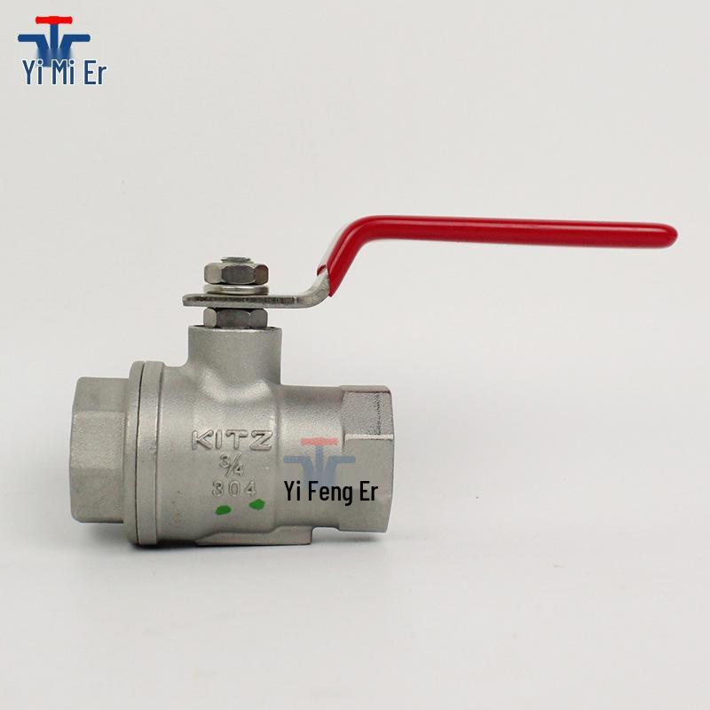 KITZ Stainless Steel High-Pressure Two-Way Ball Valve UTH800, Threaded, Large Flow Shut-off Valve