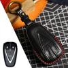 Luxury Leather Car Key Case Cover For Changan 4 Button Unit CS75 X7 Cs55 Cs75plus Keychain Holder Fob Box Keyring Shell Bag