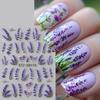 2 Pcs 5D Embossed Elegant Lavender Flowers Nail Stickers Bright Florals Adhesive Nail Decals Spring Petals Nail Access