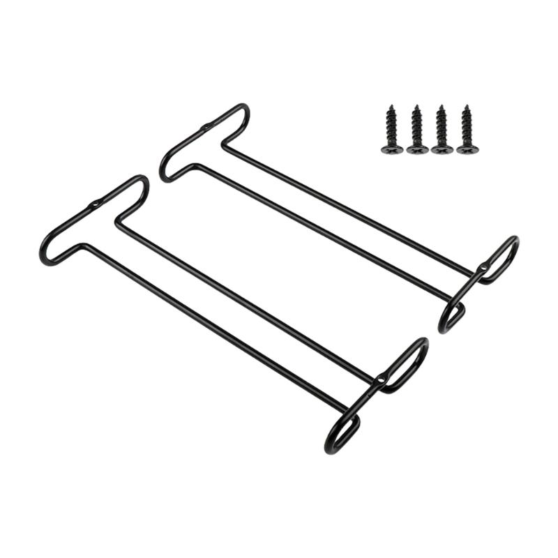 

Under Cabinet Hanging Wine Glass Holders Strong Metal Construction Kitchen Organization Solution for Dining Room чорний