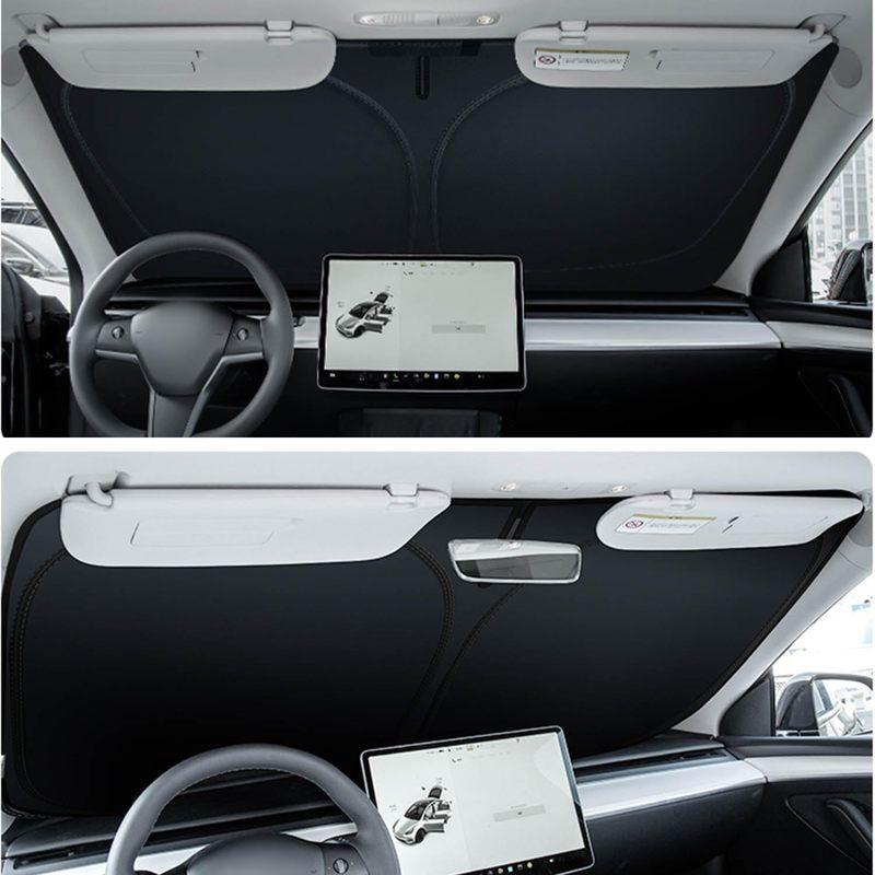 For Tesla Car Windshield Sunshade Folding Front Window Sun Shade Cover Heat Protection Visor For Model Y Model3 2024 Accessories