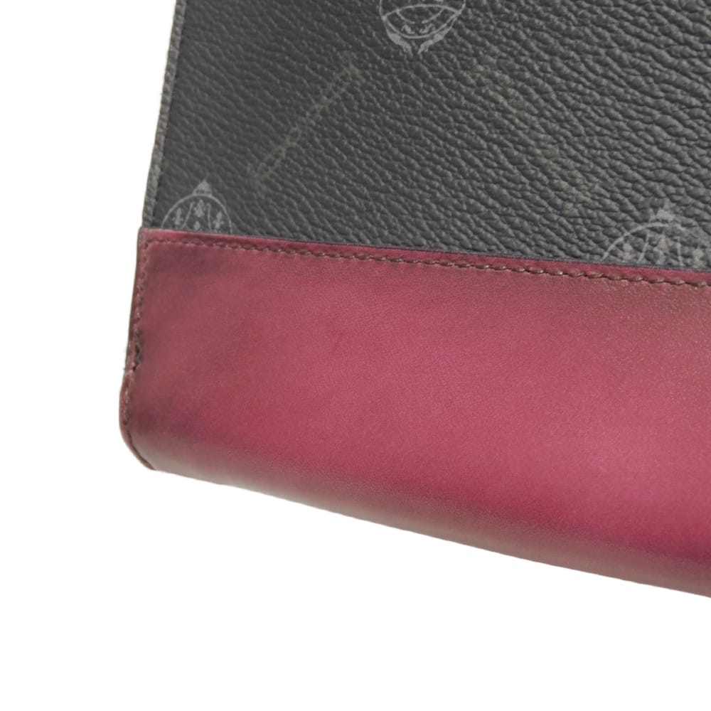 Used 11828 Nino GM 7931 New Logo Embossed Emblem Signature Rose Garden Pink Business Bag Crest Black Men's from Japan