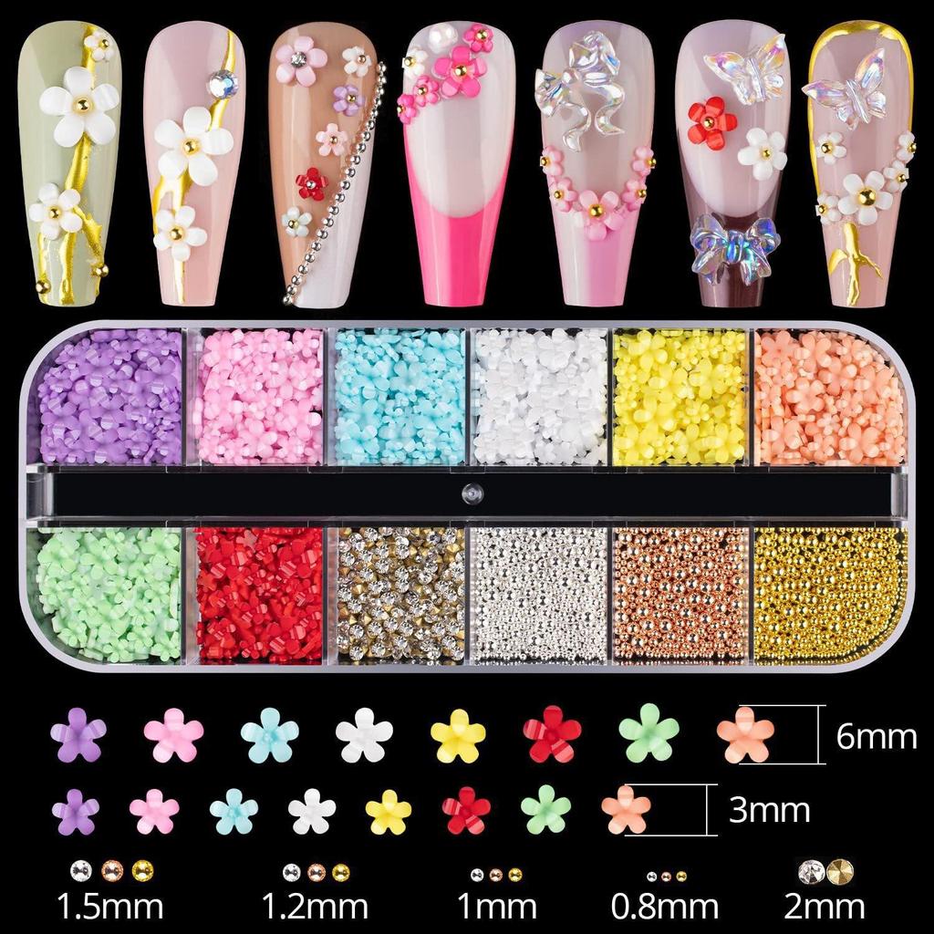 Nail Art Resin Bow & Pearl Star Tweezers Set
