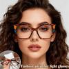 Personalized High-definition Anti Blue Light Glasses with Stylish Contrasting Square Frames for Women's Versatile Flat Lenses
