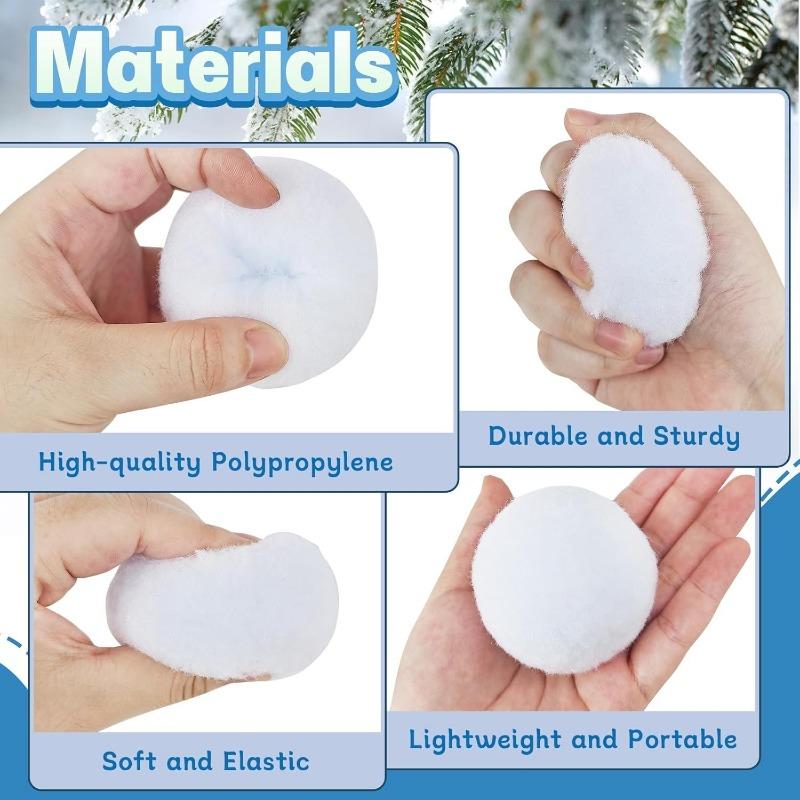 Snow Ball White Fur Pompom Toy Balls Children Kids Play Toys Indoor Outdoor Winter Christmas Xmas Treen DIY Decoration Snowballs