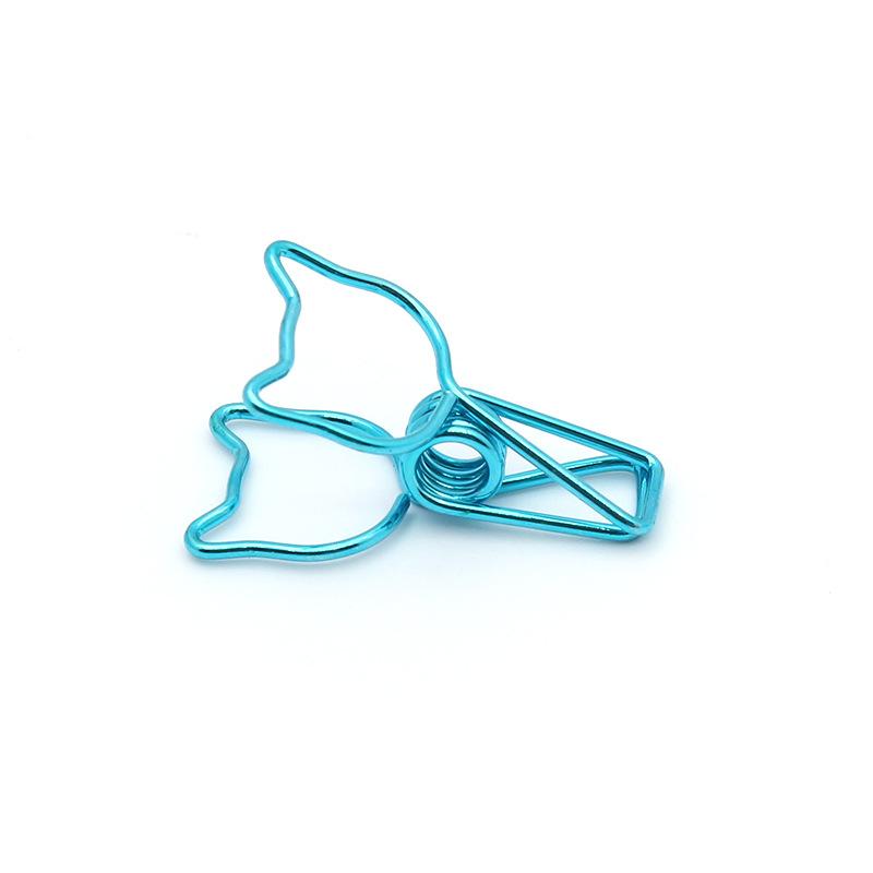 Cute Metal Creative Small Fish Clip Shape Cartoon Colorful Dovetail Clips Ins Girl Style Stationery File Organizer