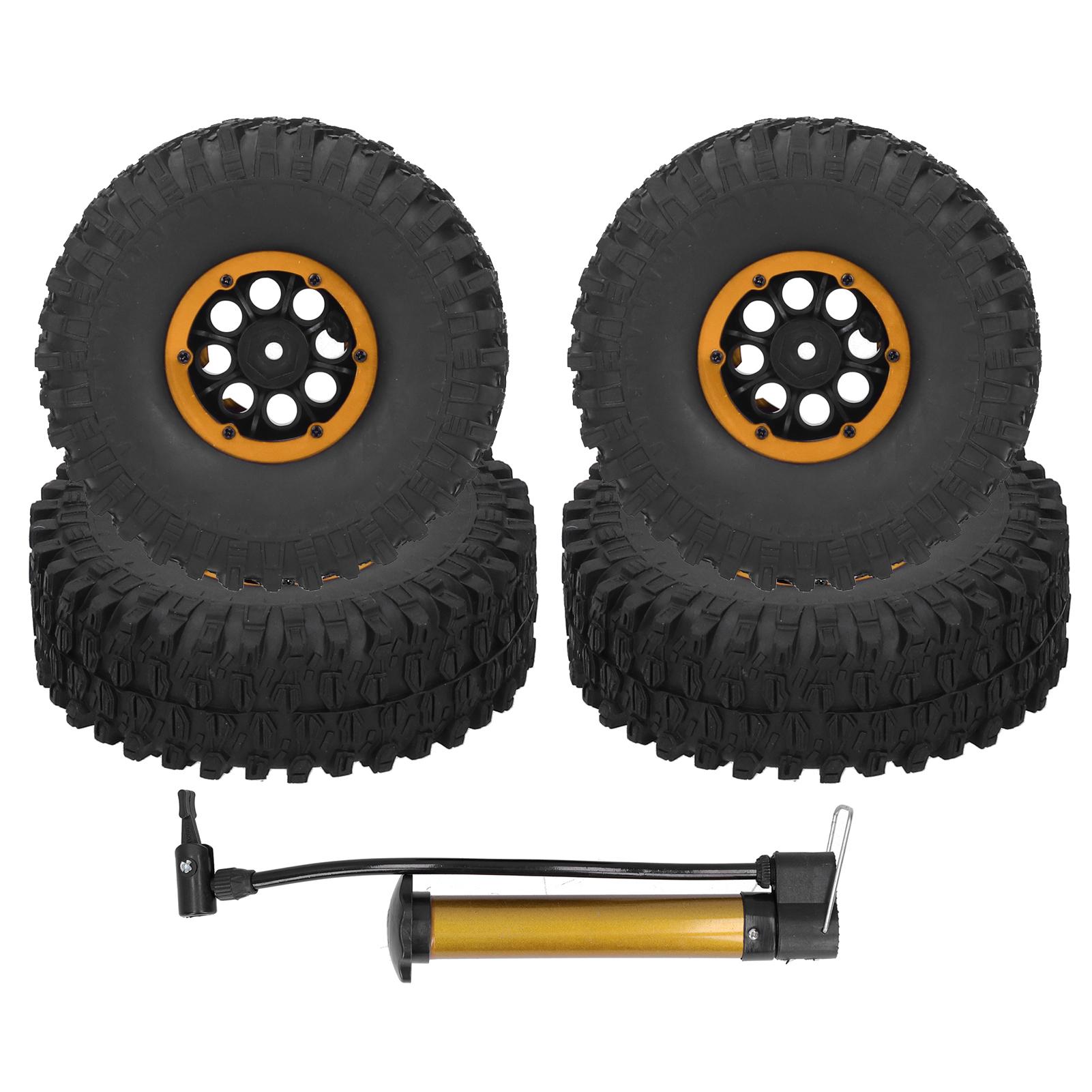 

4Pcs RC Racing Tires Inflatable Remote Control Model Climbing Car for SCX10 TRX4 1.9in