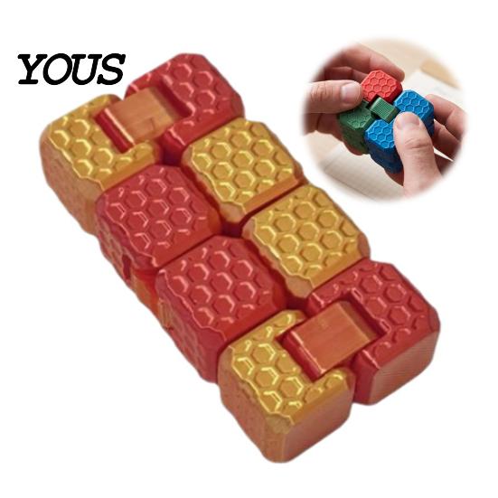 Student Party Favors 3D Printed Infinity Cube Fidget Toy, Articulated Folding Desk Toy for Adults, Sensory Toys Pocket-Sized Stress Relief Focus,