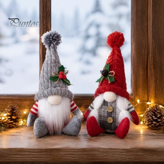 Acrylic Festive Party Supplies Faceless Plush Doll, Christmas Tree Hanging Ornaments, Knitted Rudolf Stuffed Holiday Ornaments Toy, Nordic Window