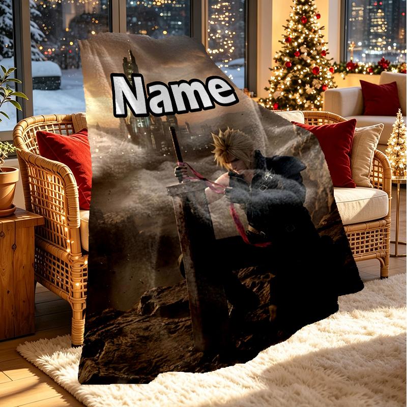 Custom Name Personalized Final Fantasy Print Blanket, Home Decor, Bedroom, Sofa, Camping, Couch, Gifts for Birthday ChristmasEnthusiasts