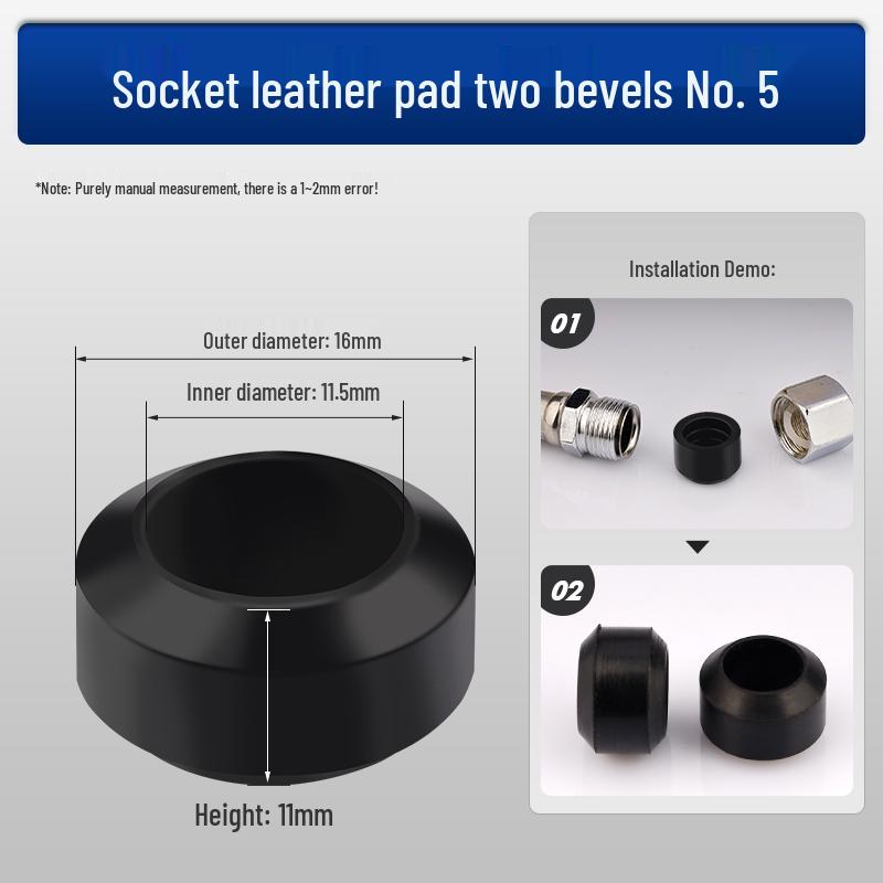 Stainless Steel Corrugated Hose Nut with No-Impact Wave Screw, Seal Ring, Leather Pad, Pressure Relief Valve Interface, and Fastener Gasket