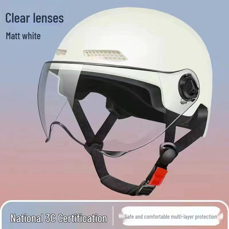 3C Certified Electric Vehicle Helmet for Men & Women - All-Season Safety & Sun Protection, Summer Scooter Half Helmet