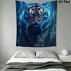 Glowing Tiger Pattern Home Decor Tapestry, Wall Hanging, Decorative RV Wall Cloth.MGT0918199