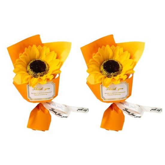 2 Pcs Mini Sunflower Bouquet Scented Artificial Soap Flower Birthday Valentine's Day Gifts