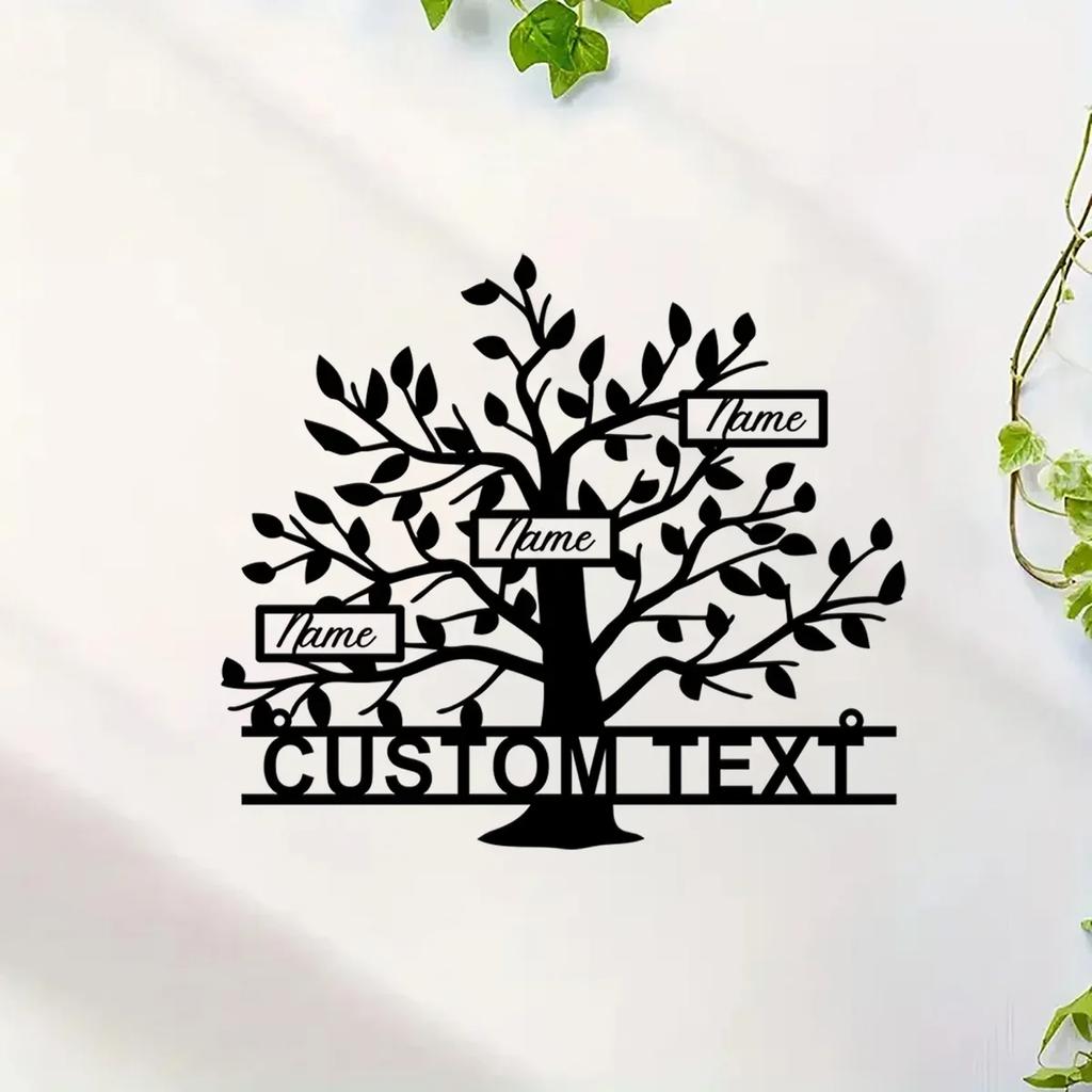 Tree of Life Metal Sign Custom Family Name Wall Art Front Door Decor Housewarming Gift
