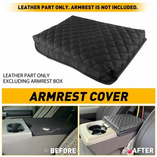 

Leather Center Console Armrest Cover Protector For Ford F150 Jump Seat 2011-2014