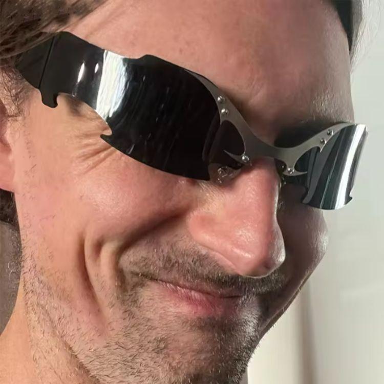 2026 Nowe Punkowe Europejskie i Amerykańskie Modne Bezramkowe Okulary Przeciwsłoneczne Vintage Modne Okulary Słoneczne do Fotografii Ulicznej dla Mężczyzn i Kobiet