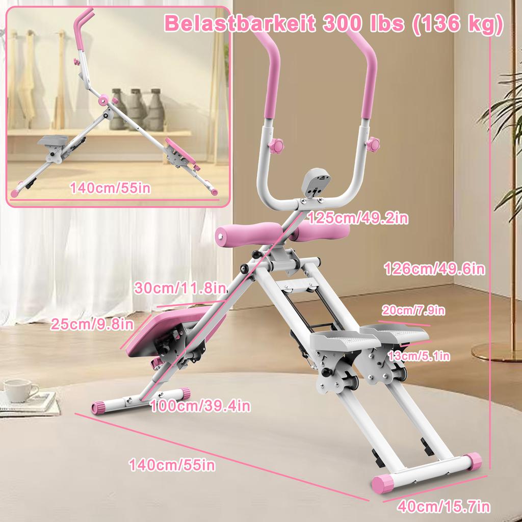 2-In-1 stair stepper and ab trainer - foldable multifunction device, full-body training device for home gym