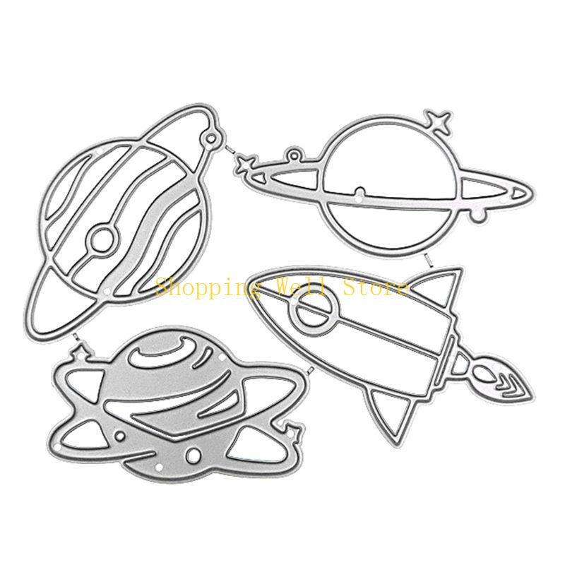 KX4B Planet Rocket Metal Cutting Dies Stencil Scrapbooking DIY Album Stamp Paper Card Embossing Decor Craft