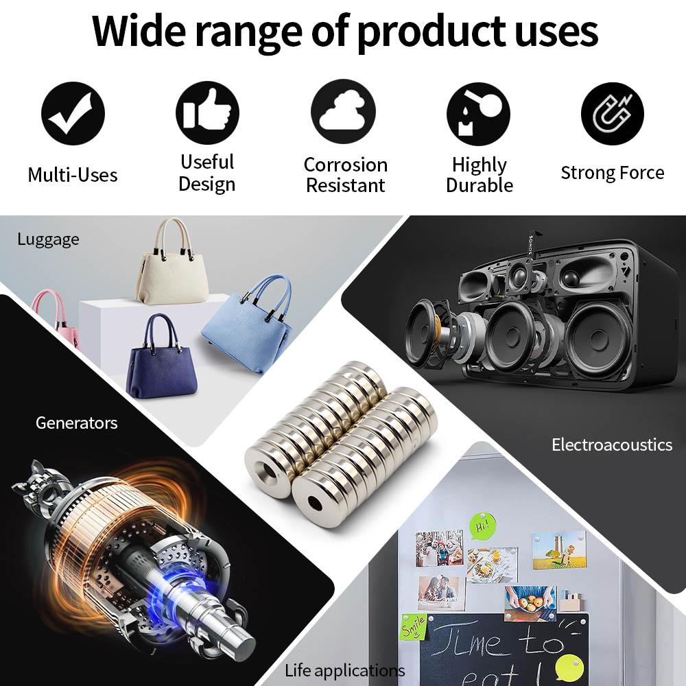 20x5-5mm Super Strong Neodymium Magnet N35 NdfeB Permanent Magnetic imanes Round With Holes Powerful Magnets Refrigerator Magnet