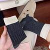 Women Retro Striped Socks Color-Block Fine Stripes Crew Socks Breathable Casual Cotton Socks for Sports Daily Errands Commuting