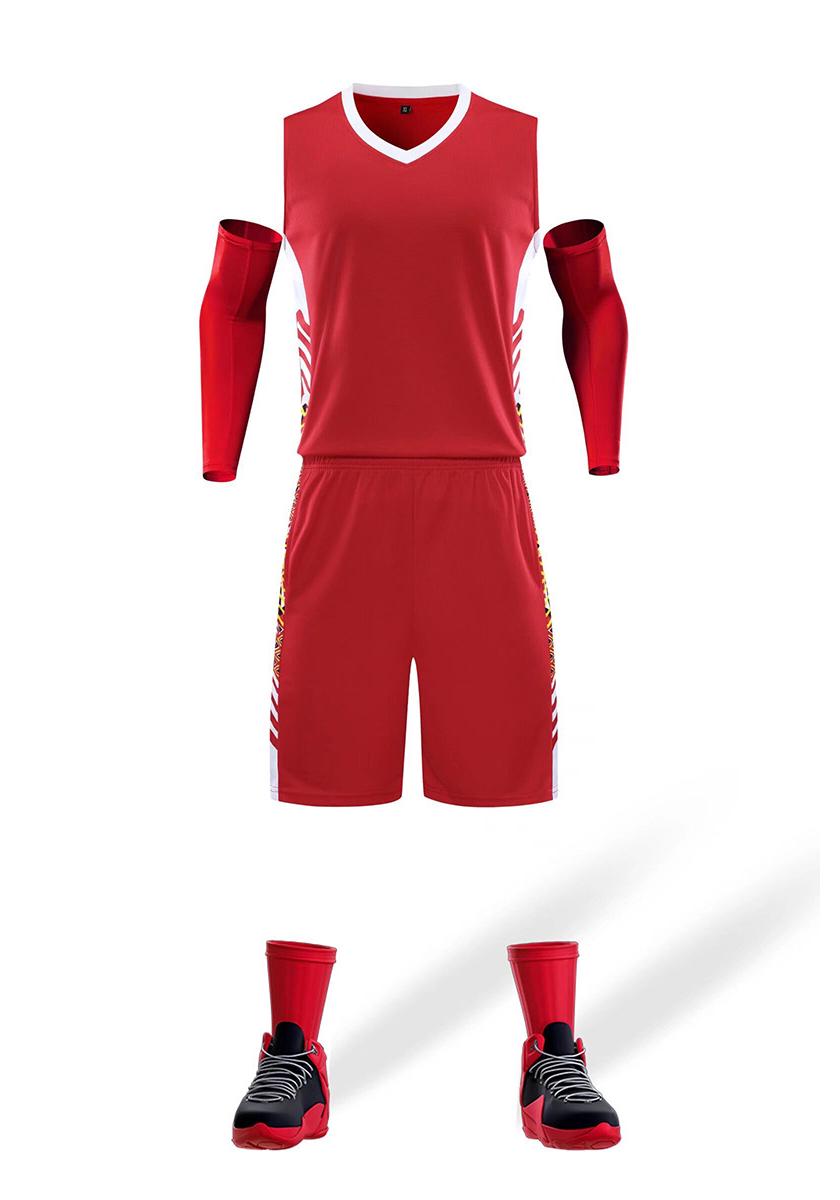 Quick-Dry Adult and Children s Basketball Team Uniforms with Number Printing XXXL красный