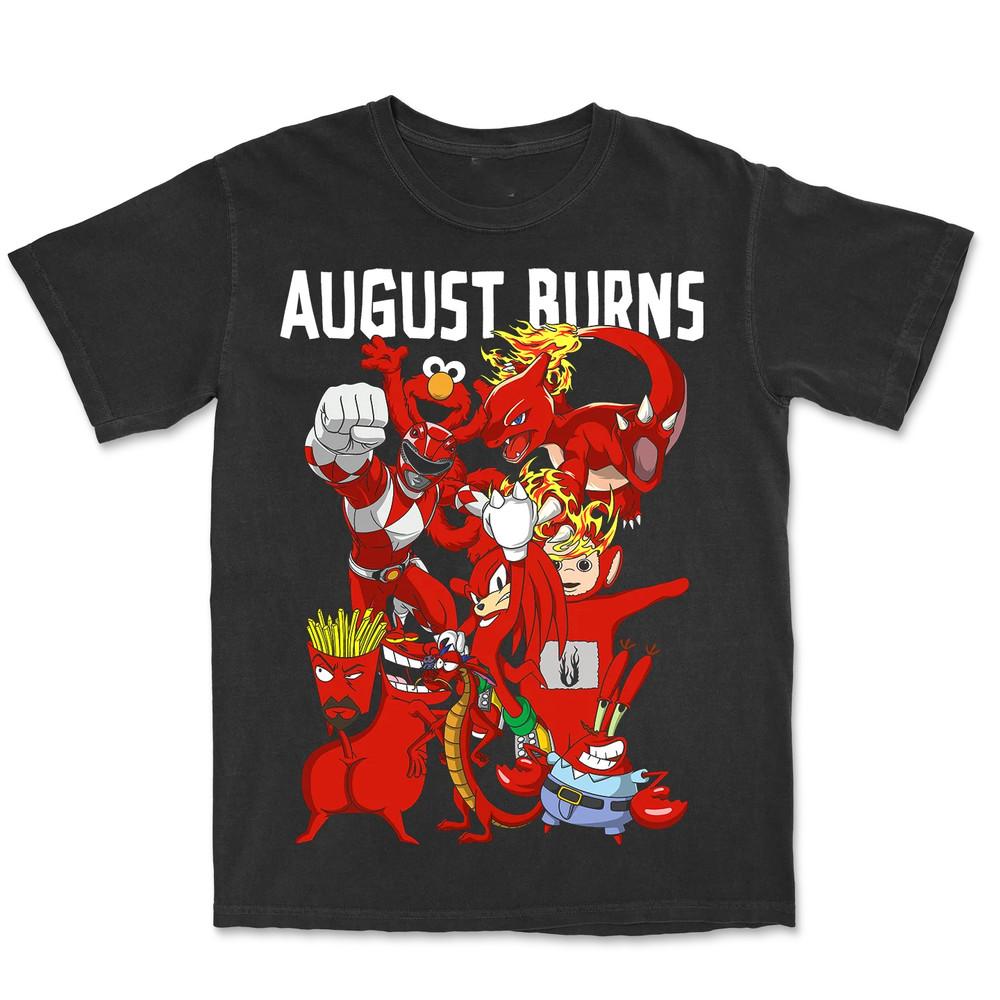 August Burns Cartoon Characters Red T-shirt