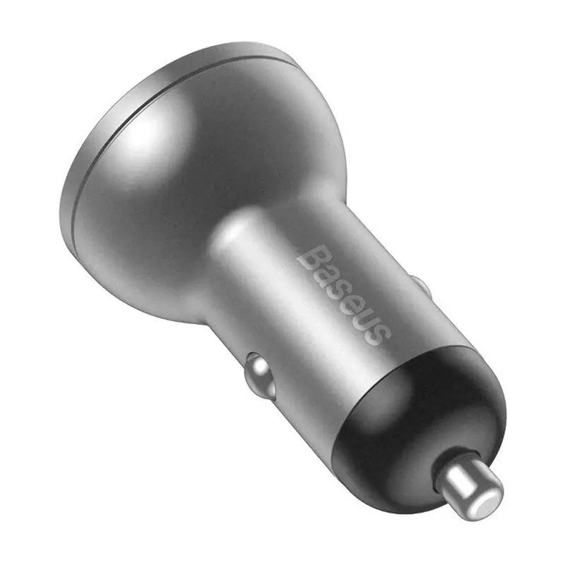 Baseus Autoladegerät mit Display, 2x USB, 4,8A, 24W (Silber)