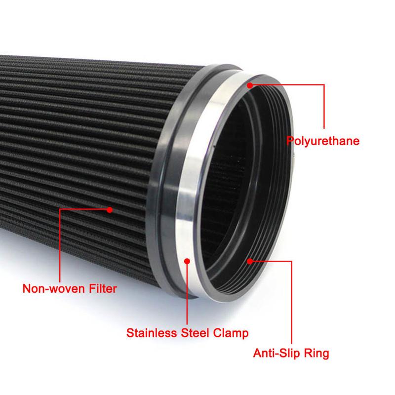 High Flow Cone Air Filter Cold Intake Pipe Systems Performance 150mm-6inch Box Housing For Sport Racing Car Engine Universal