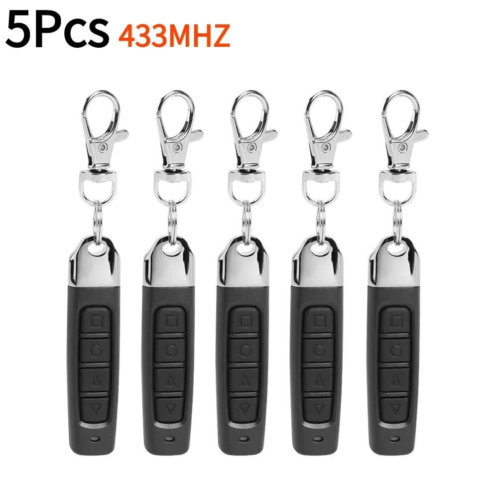 1/5Pcs Remote Control 433MHz Car Key Garage Door Gate Opener Remote Control Duplicator Clone Cloning Code 4-Button Transmitter