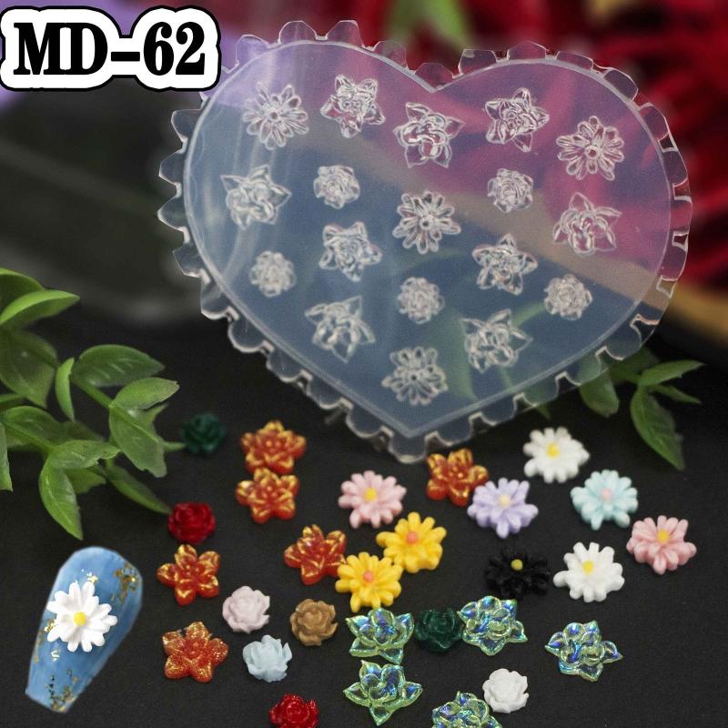 Silicone Carved Nail Stickers Nail Art Silicone Mold 3D Flower Star Nail Art Mold Flower Silicone Carved Mold Nail Decor