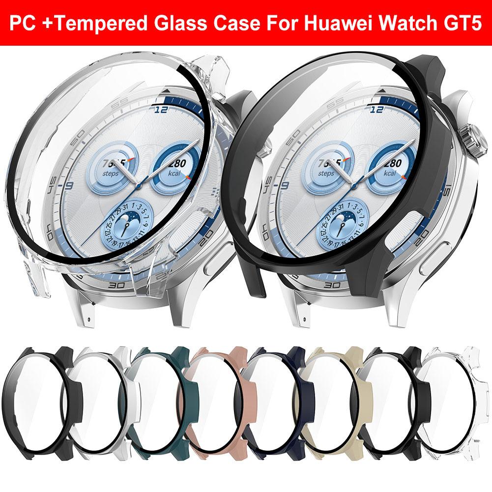 Watch Case Glass+Case Shockproof PC Case+Tempered Glass Screen Protective Case Full Coverage Case for Huawei Watch Pro 46MM/41MM