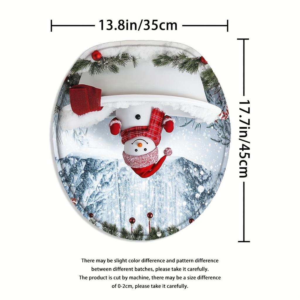 4Pcs Bathroom Shower Curtain Set Christmas Bathroom Curtain With 12 Hooks Non Slip Rugs Toilet Cover Mat Bathroom Partition