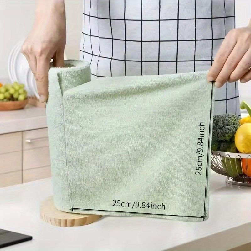 20pcs/Roll Microfiber Dish Cloths Multi Purpose Dishwashing Towels for Tableware Double Sided Cleaning Rags Kitchen Accessories