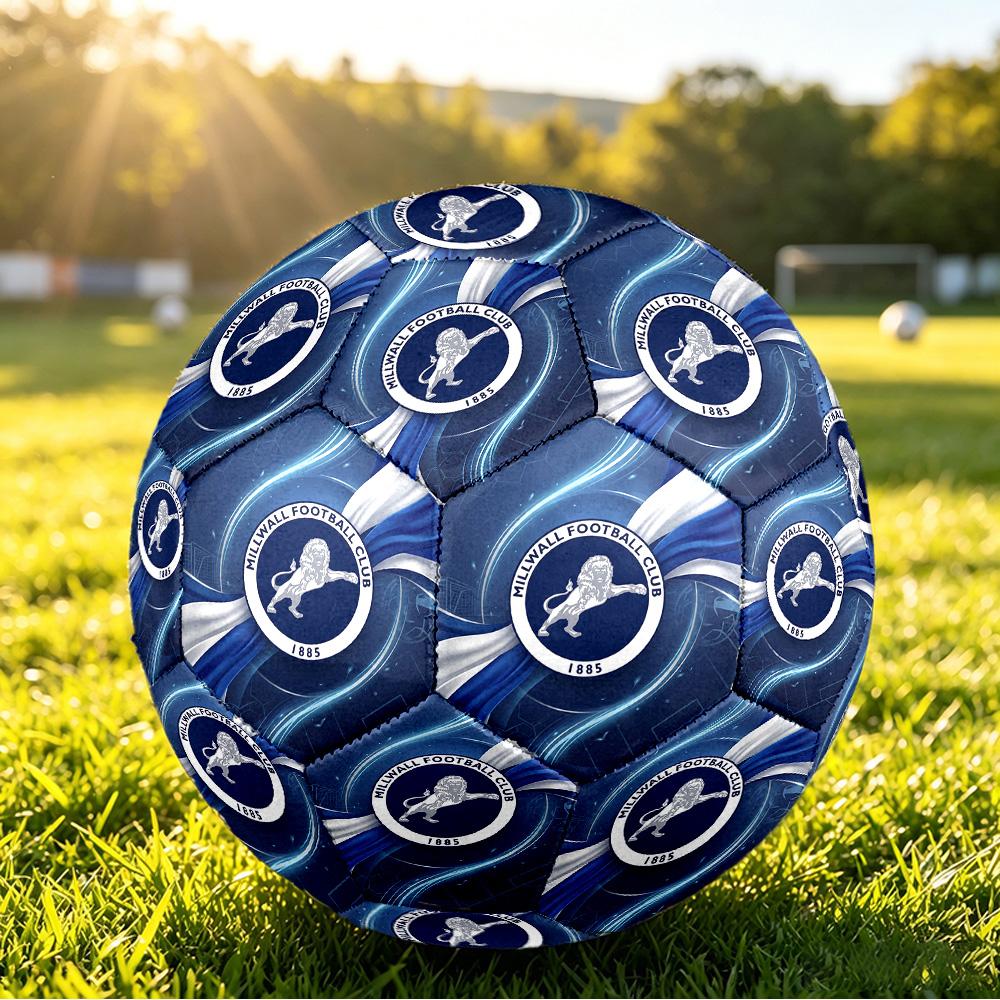 Millwall FootballPrinted Size 5 Soccer Ball, Anti Slip Adult Match Football Souvenir for Football Fans