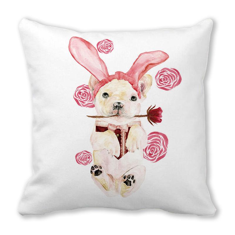 Happy Valentine's Day Theme Digital Printing Short Plush Pillow Covers for Car Sofa Office Cushion Cover Home Goods 60x60cm