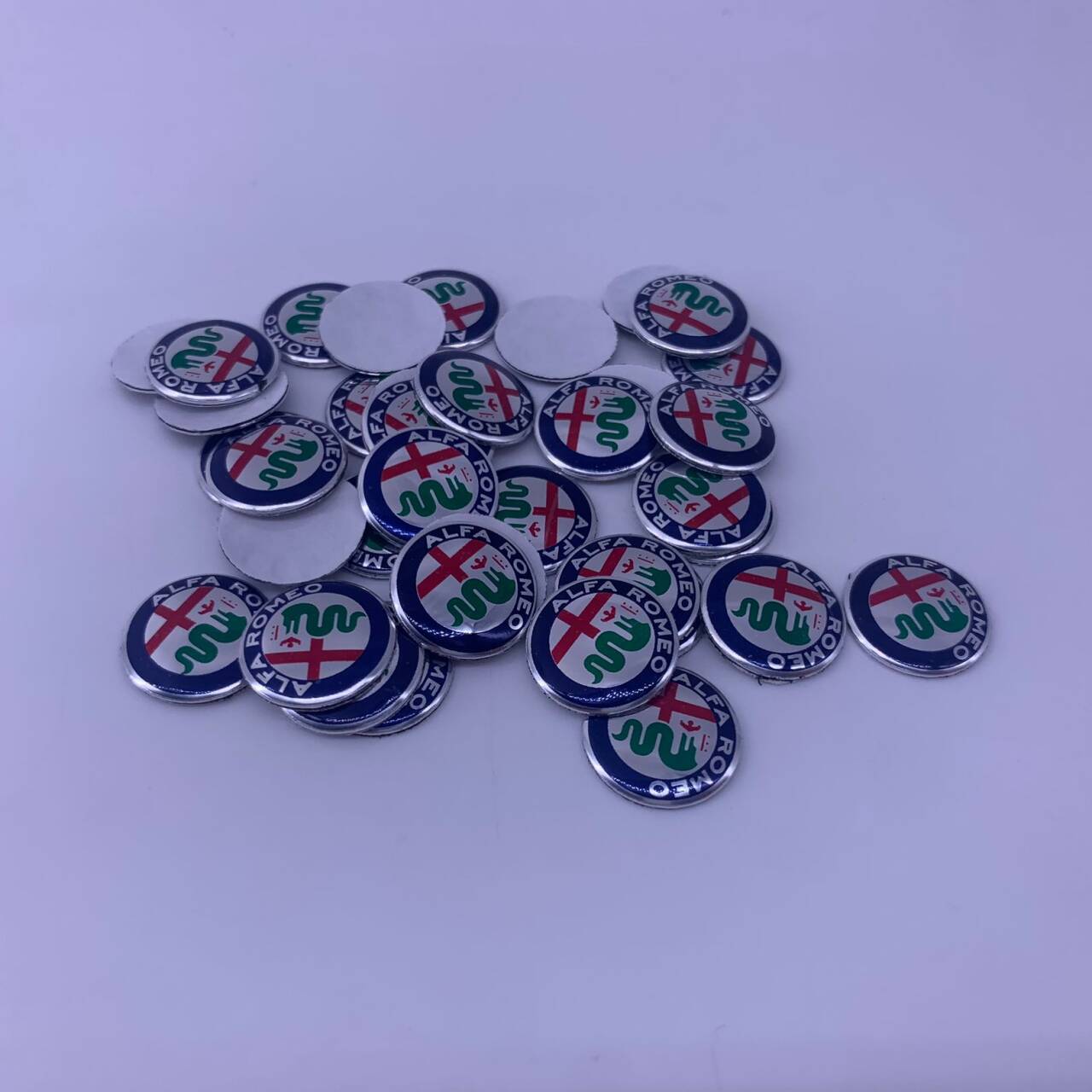 2026 Hot Alfa Romeo 2pcs11mm 14mm 15mm ForAlfa Romeo 159 147 156 Giulietta GT Aluminium Car Key Emblem StickersMito Brera Giulia 2PCS
