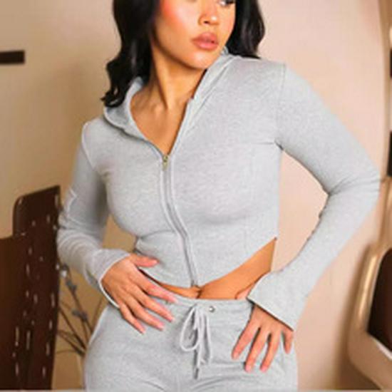 Ensemble Tailleur Élégant pour Femmes 2024 Couleur Unie Manches Fendues Revers & Pantalon Jambe Droite